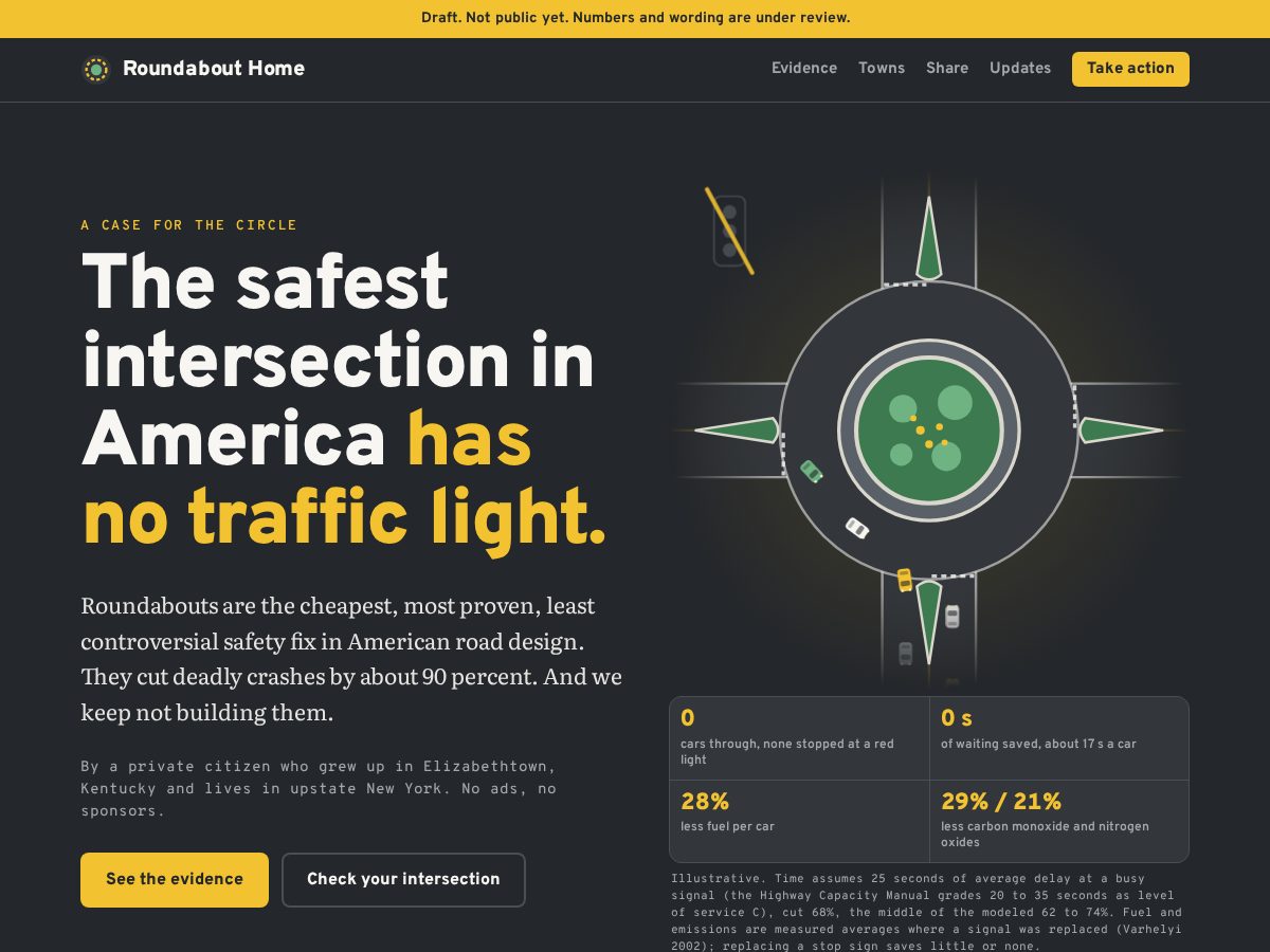 Landing-page snapshot of roundabouthome.org