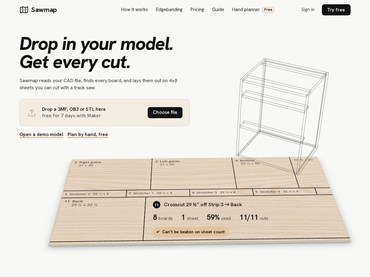 Landing-page snapshot of sawmap.com