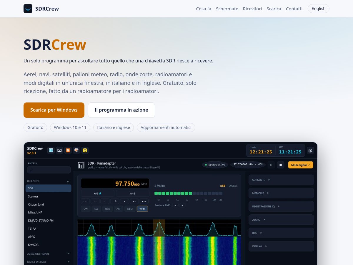 Landing-page snapshot of sdrcrew.com