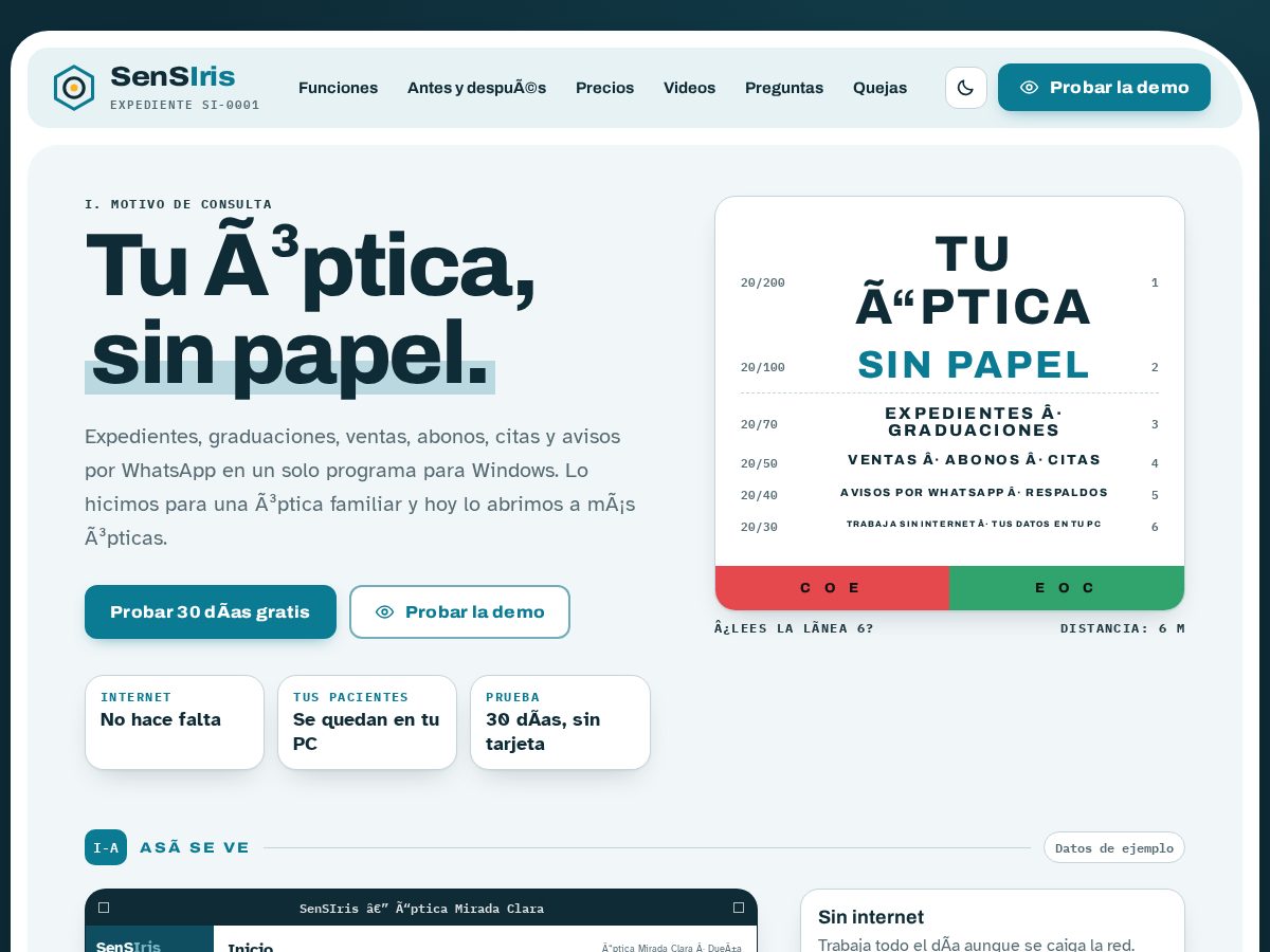 Landing-page snapshot of sensiris.com