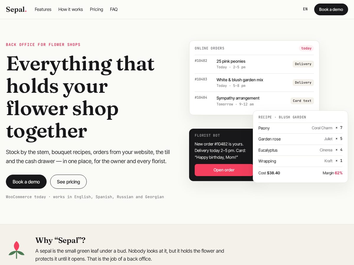 Landing-page snapshot of sepalhq.com