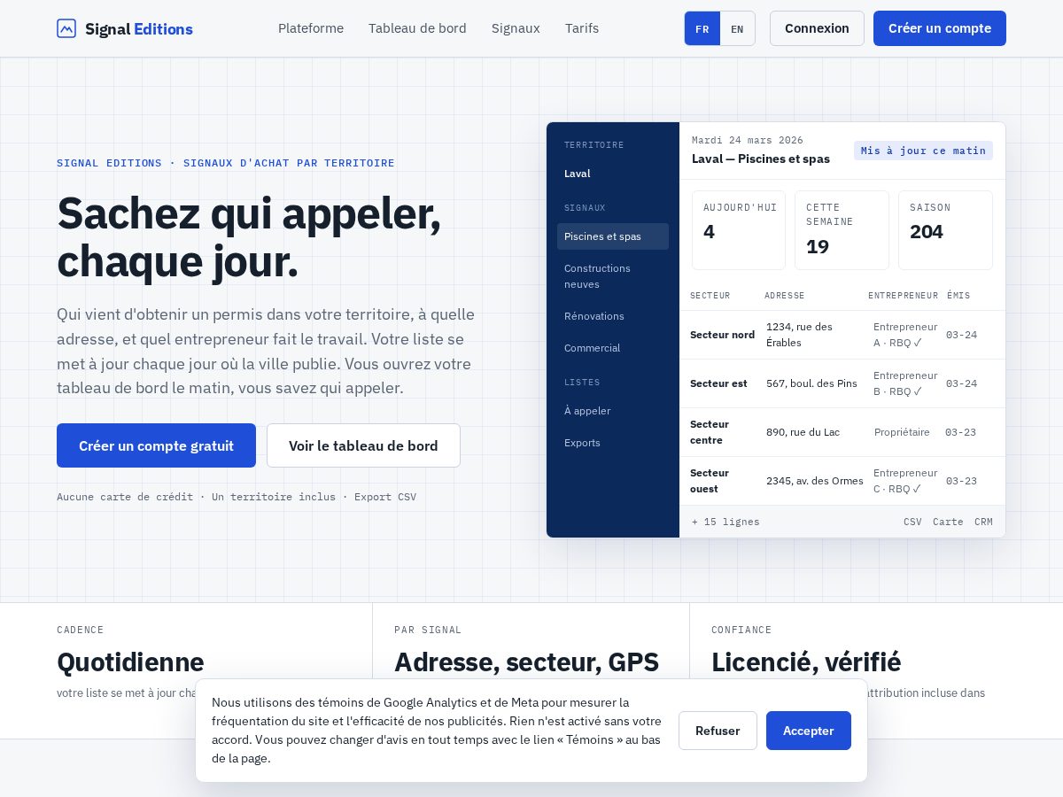 Landing-page snapshot of signaleditions.com