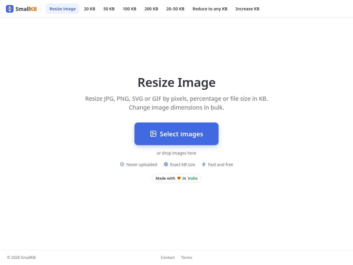 Landing-page snapshot of smallkb.com