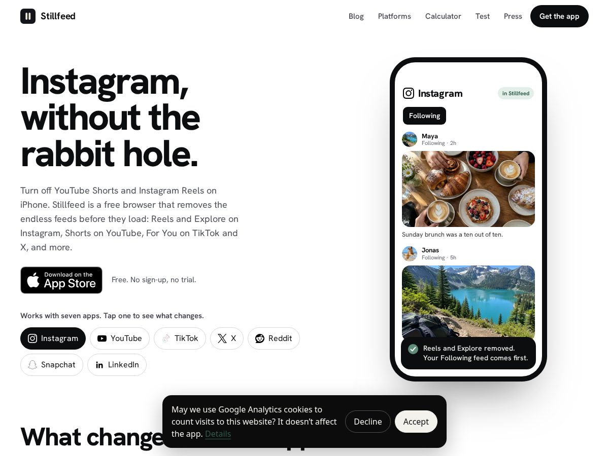 Landing-page snapshot of stillfeed.pro
