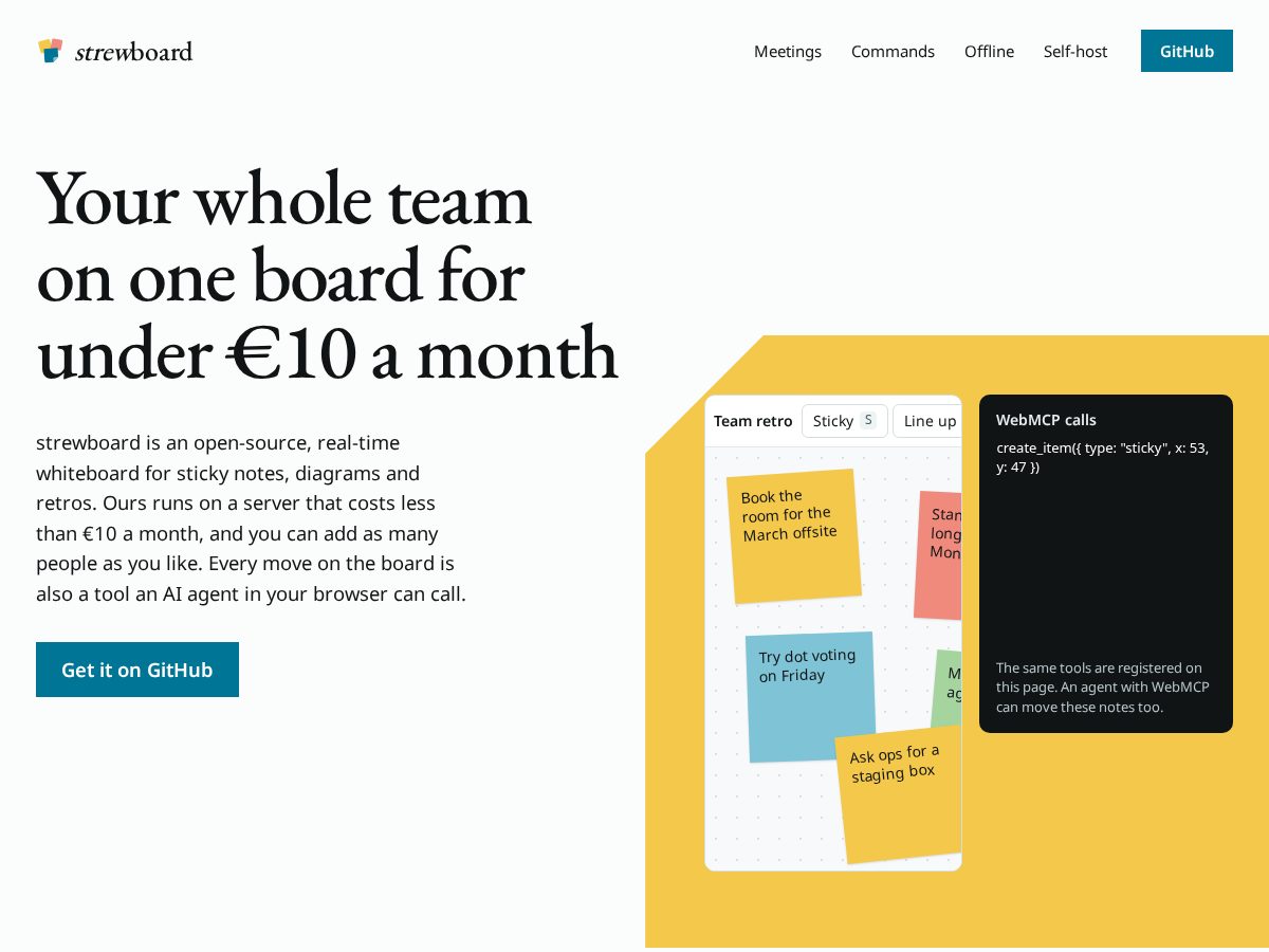 Landing-page snapshot of strewboard.com