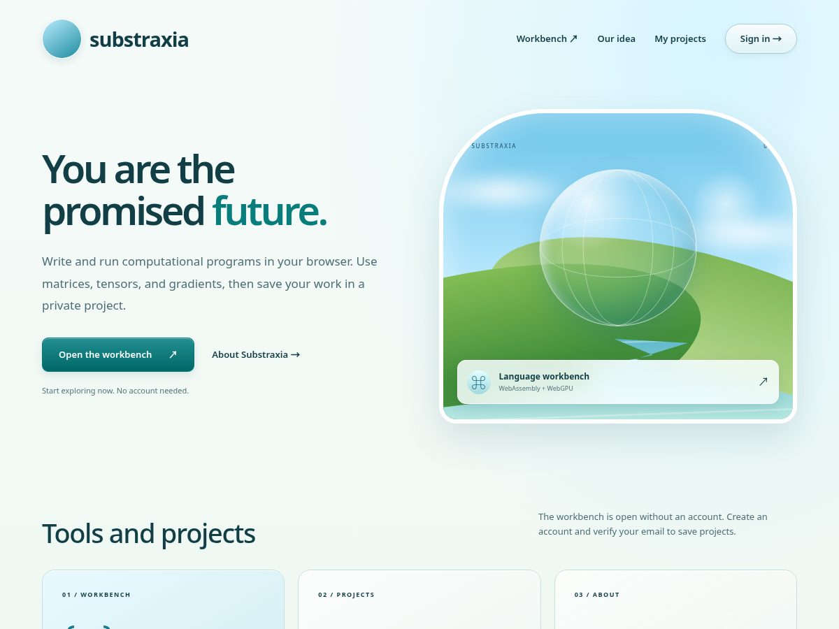 Landing-page snapshot of substraxia.com