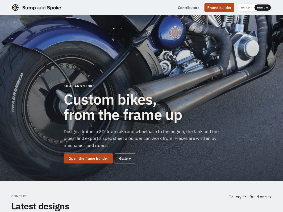 Landing-page snapshot of sumpandspoke.com