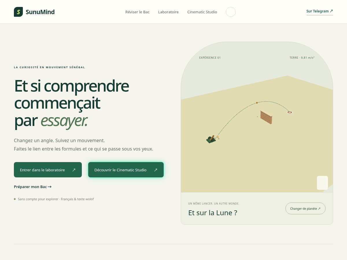 Landing-page snapshot of sunumind.com