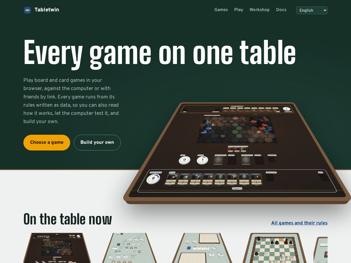 Landing-page snapshot of tabletwin.com