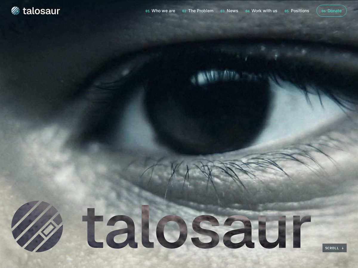 Landing-page snapshot of talosaur.com