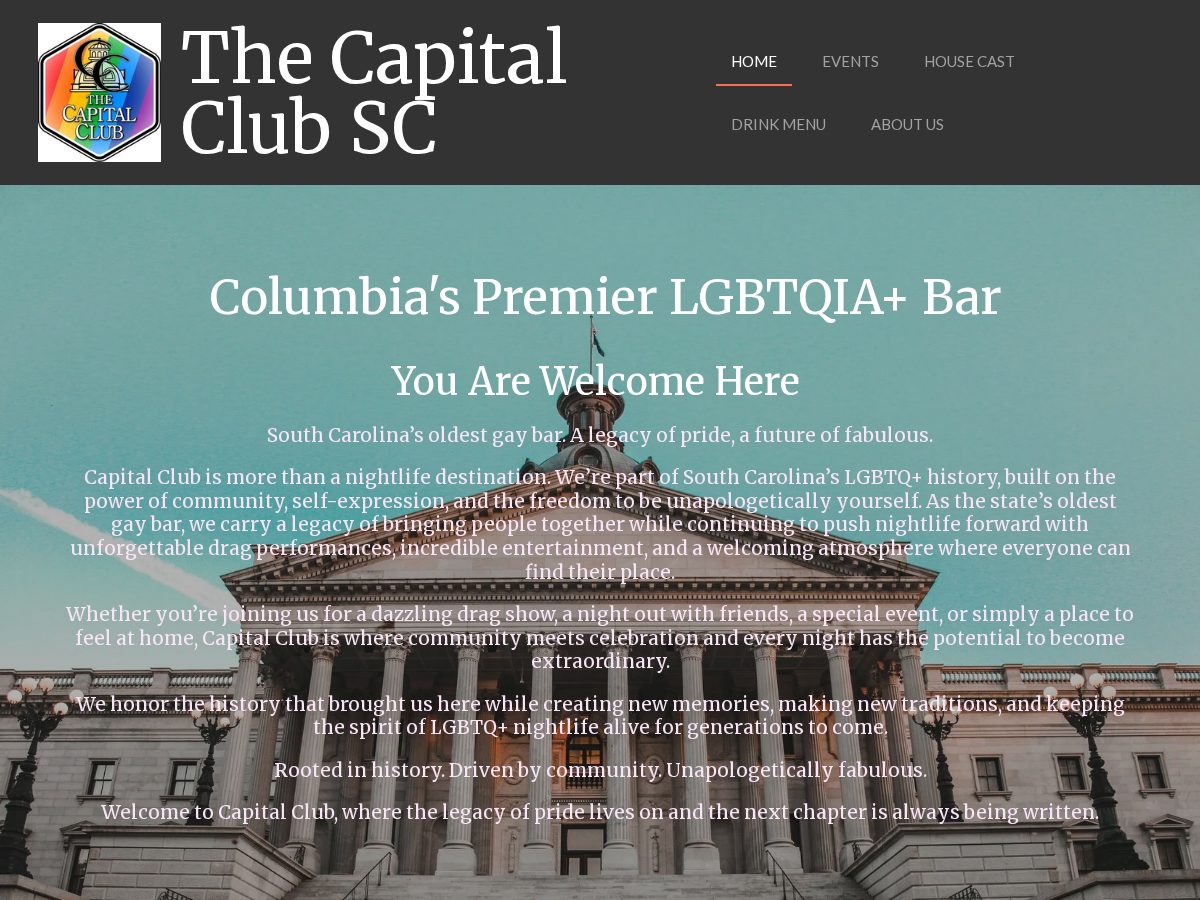 Landing-page snapshot of thecapitalclubsc.com