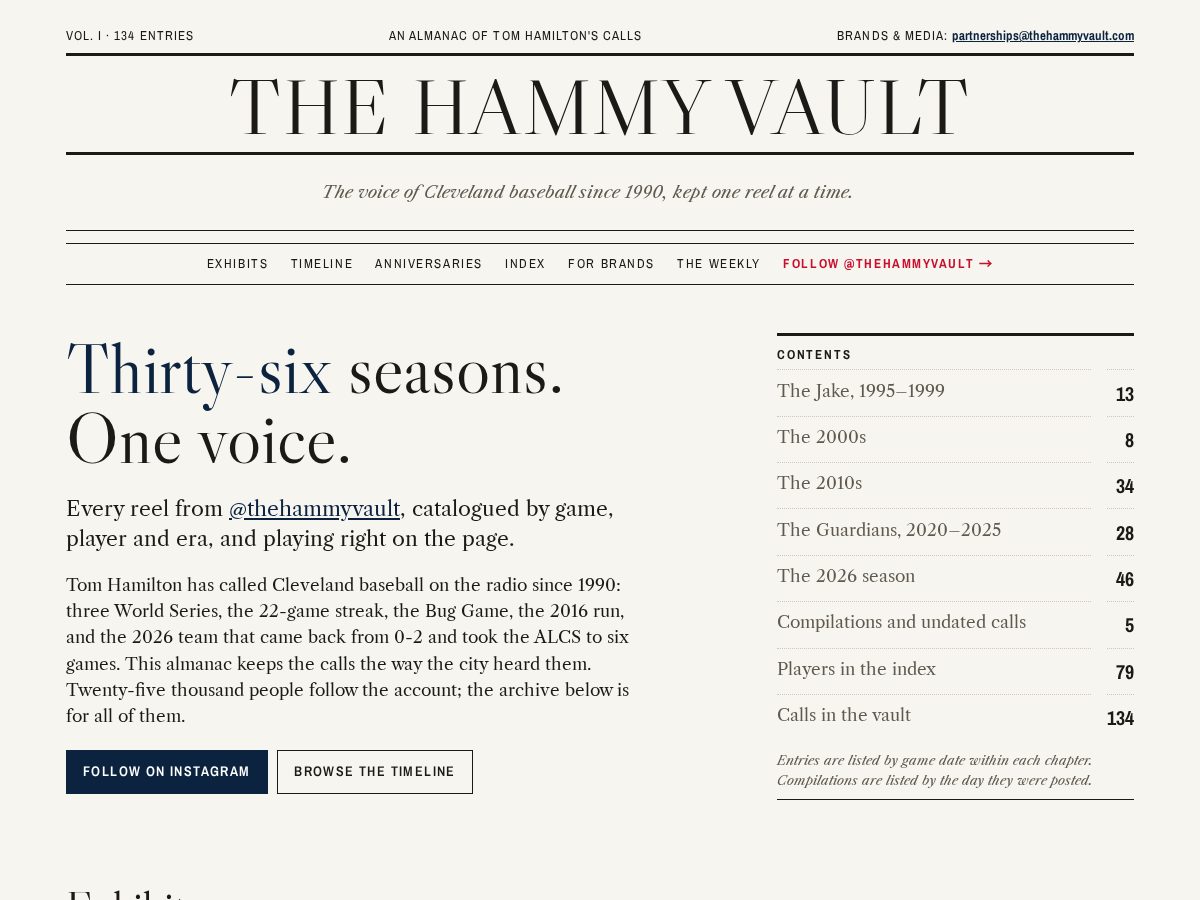 Landing-page snapshot of thehammyvault.com