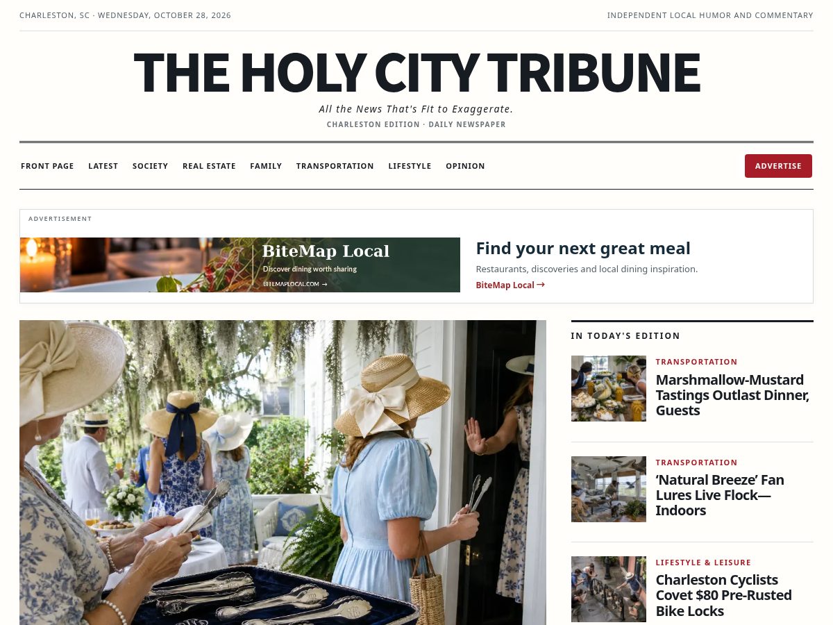 Landing-page snapshot of theholycitytribune.com