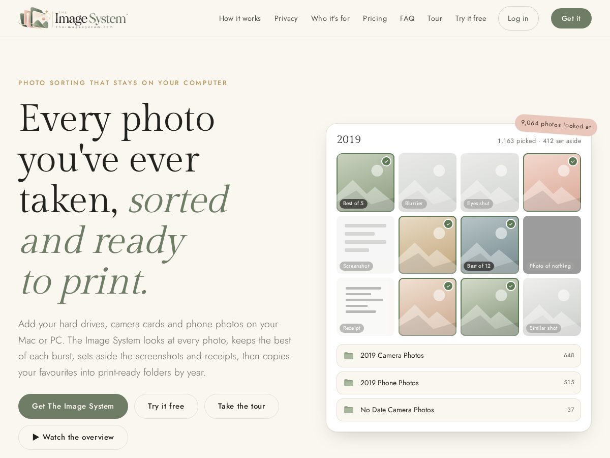Landing-page snapshot of theimagesystem.com