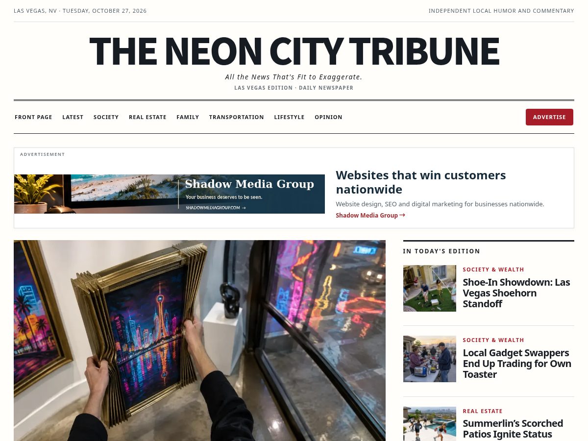 Landing-page snapshot of theneoncitytribune.com