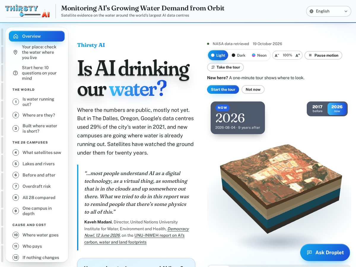 Landing-page snapshot of thirsty-ai.com