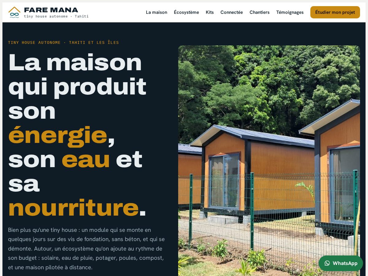Landing-page snapshot of tinyhousetahiti.com
