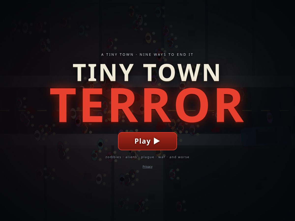 Landing-page snapshot of tinytownterror.com