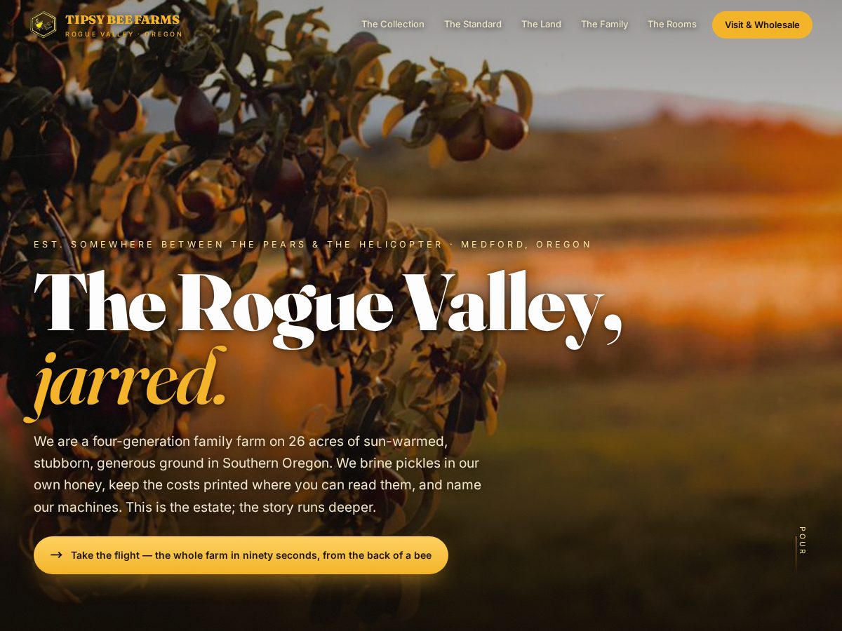 Landing-page snapshot of tipsybeefarm.com