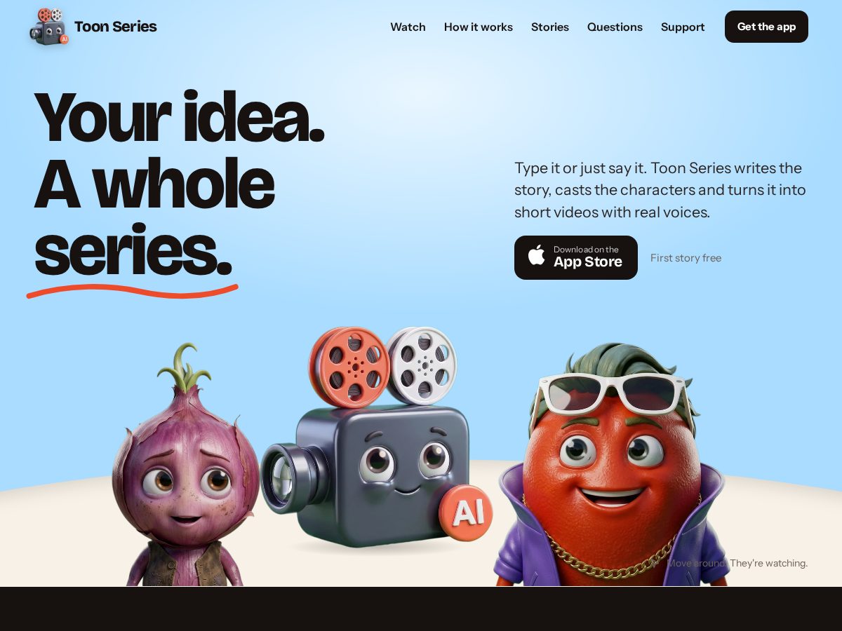 Landing-page snapshot of toonseries.com