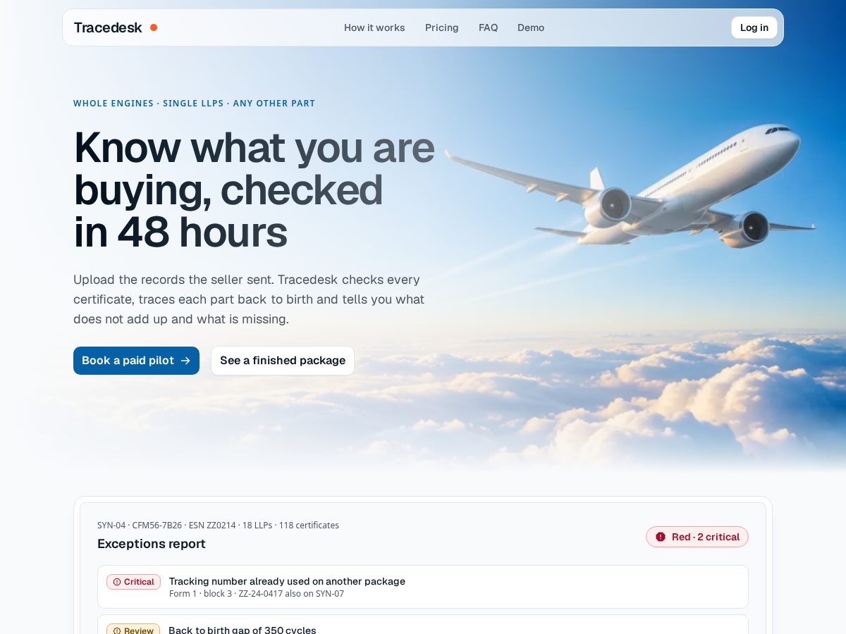 Landing-page snapshot of trcdk.com