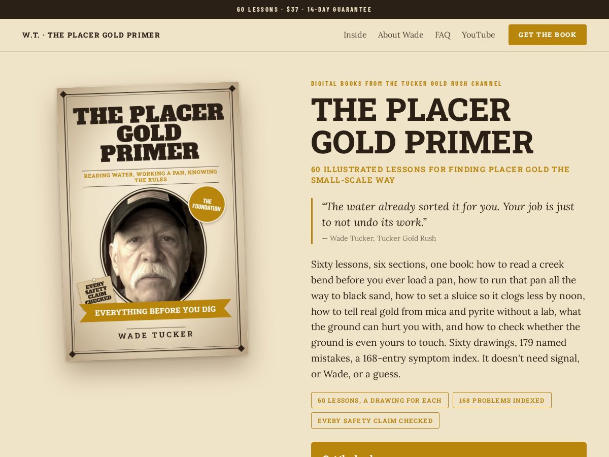 Landing-page snapshot of tuckergoldrush.com