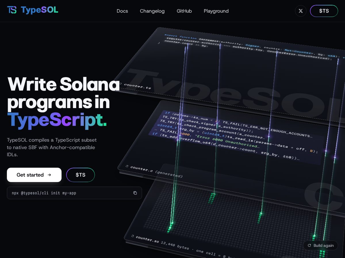 Landing-page snapshot of typesol.com