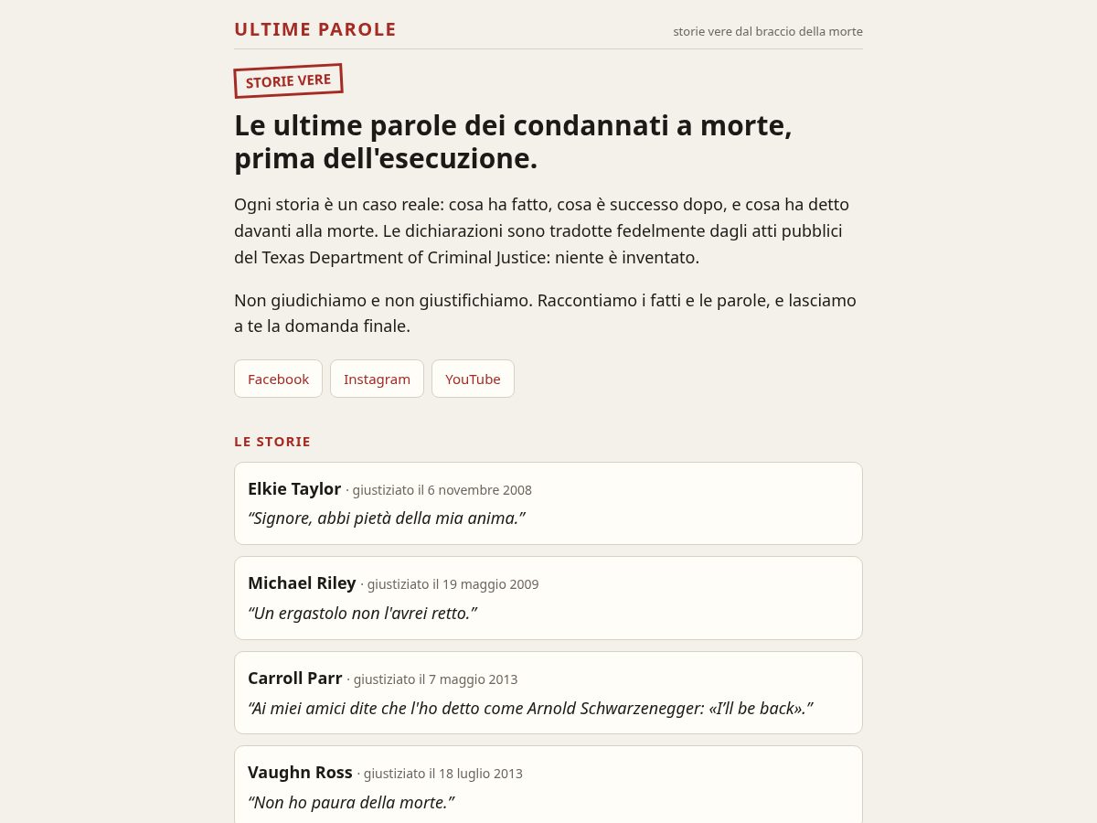 Landing-page snapshot of ultimeparole.com