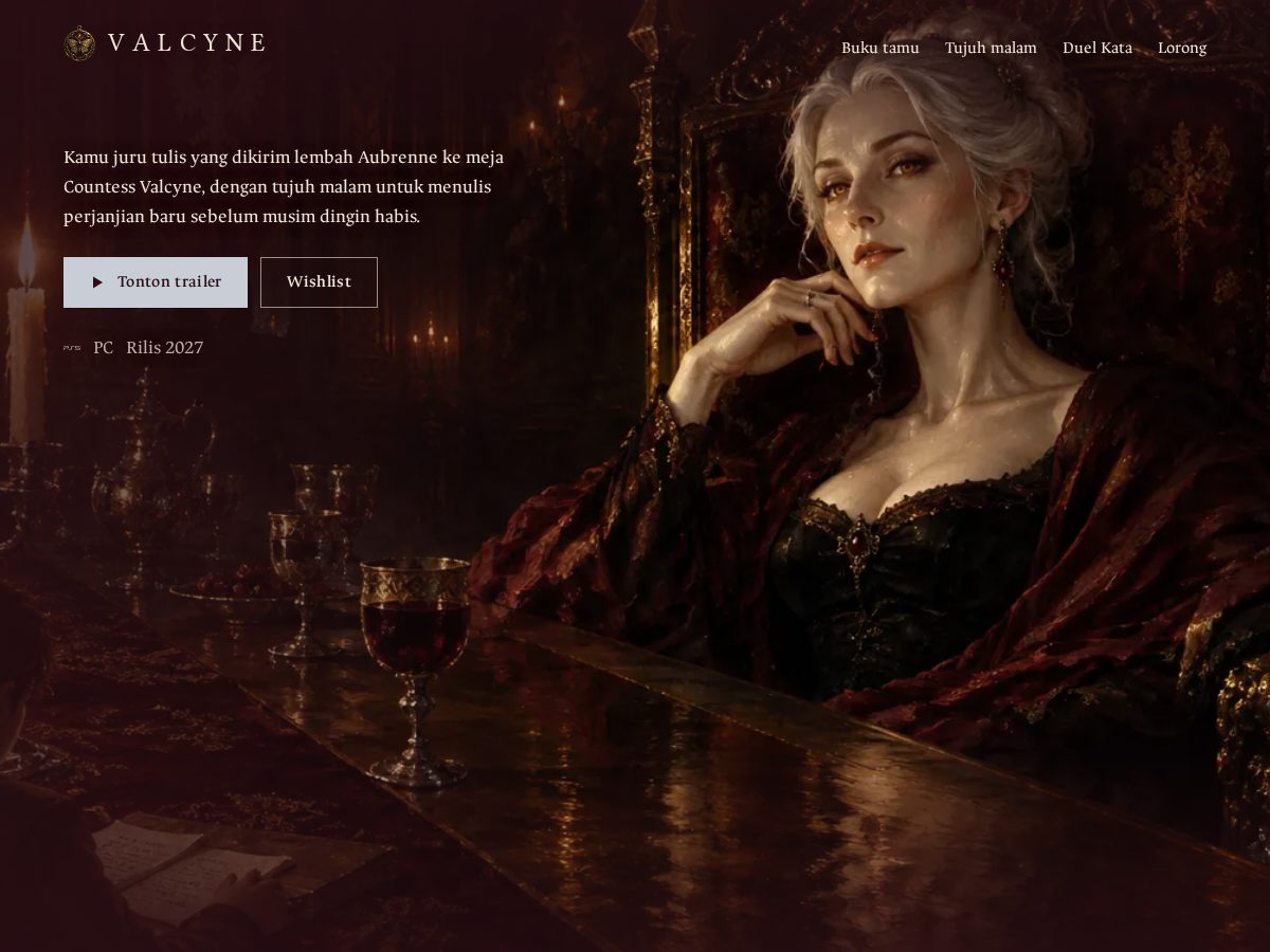 Landing-page snapshot of valcyne.com