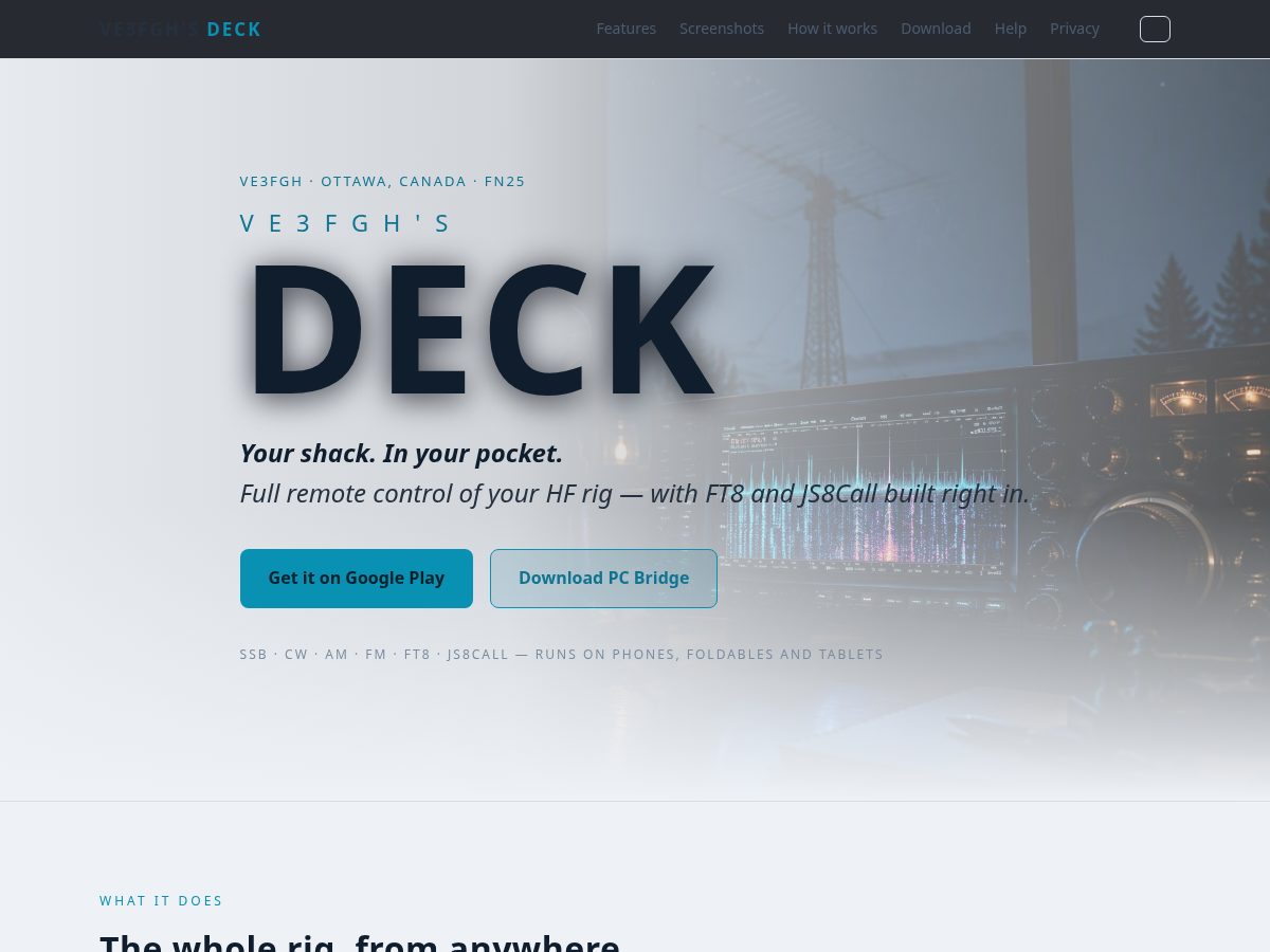 Landing-page snapshot of ve3fgh.com
