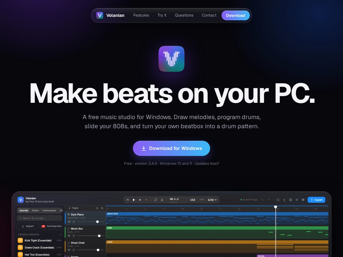 Landing-page snapshot of volanian.org