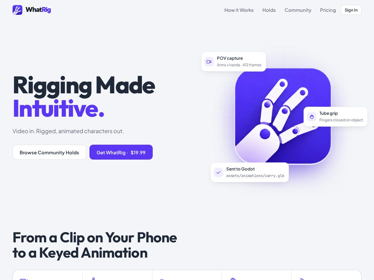 Landing-page snapshot of whatrig.com