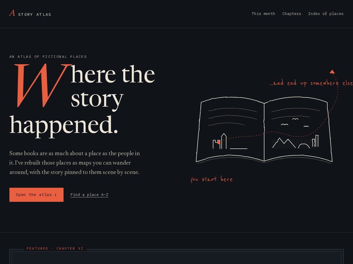 Landing-page snapshot of wherethestoryhappened.com