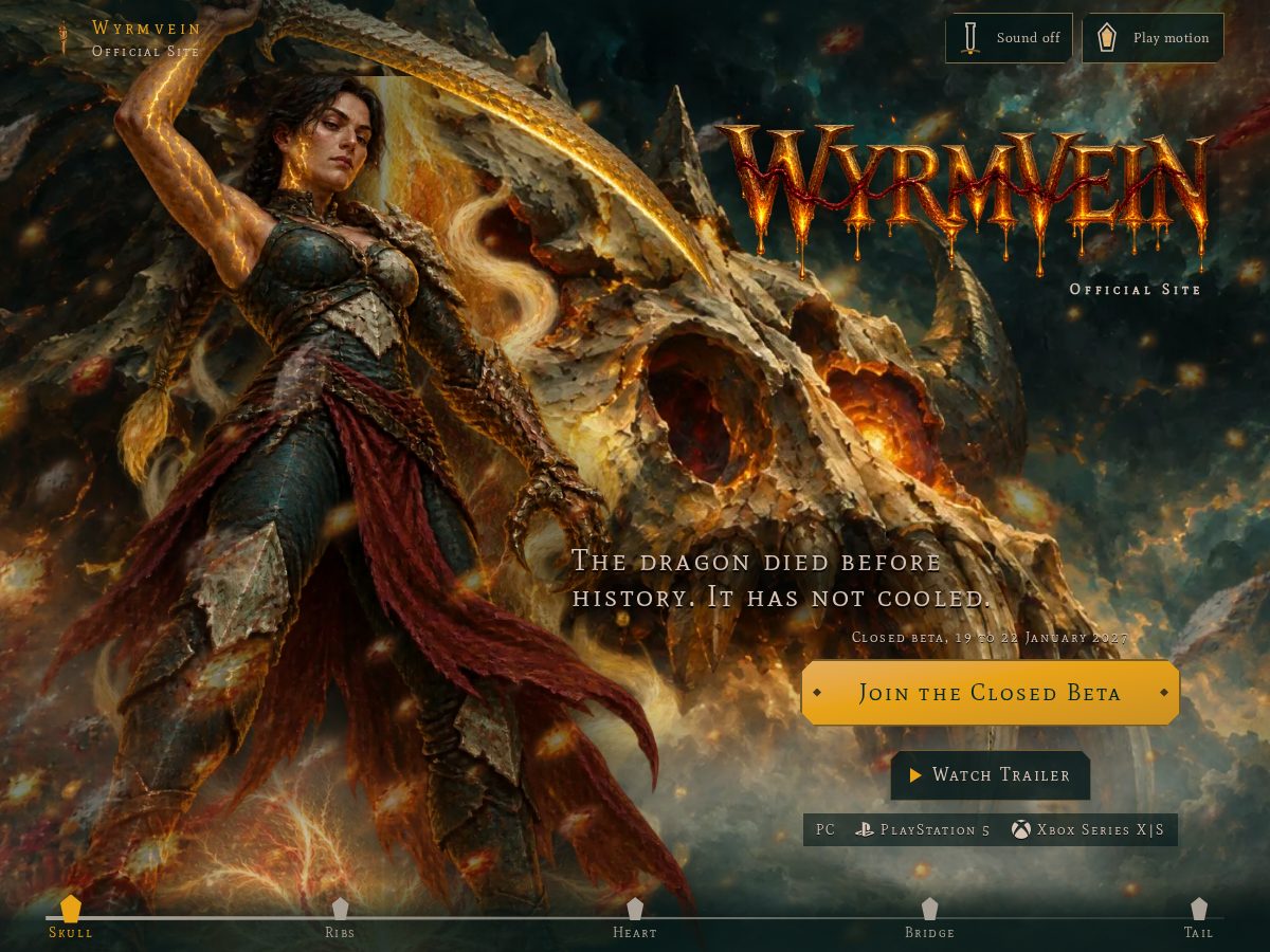 Landing-page snapshot of wyrmvein.com