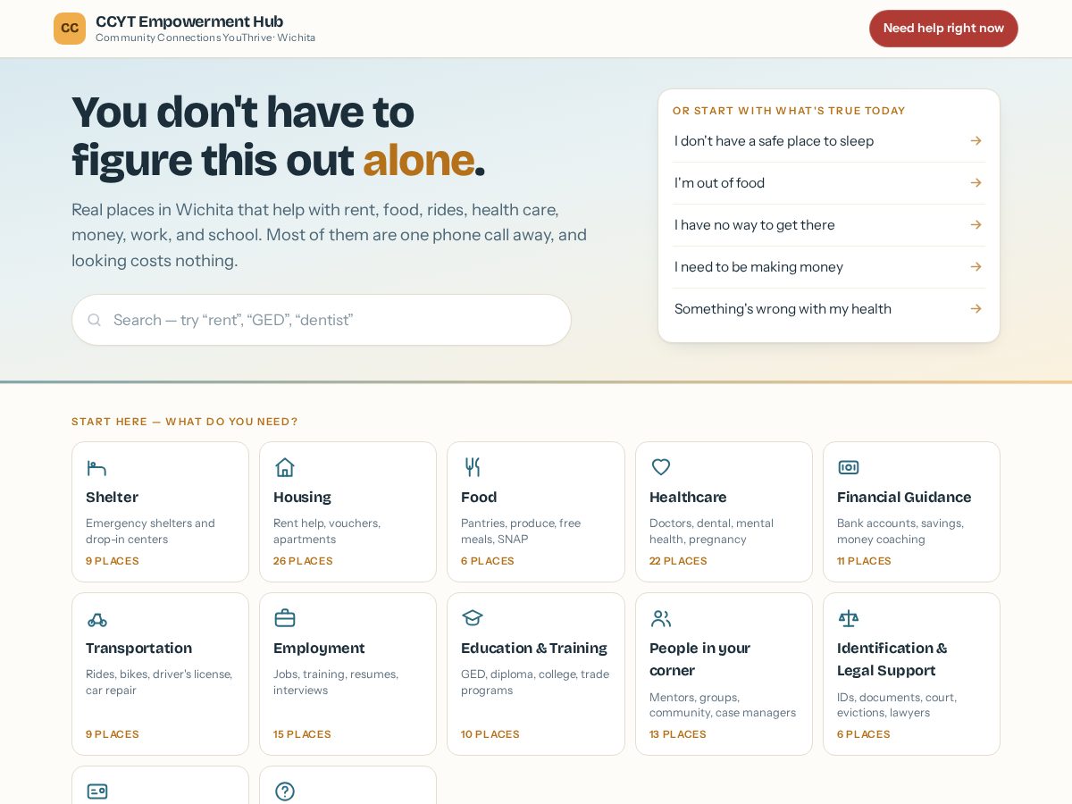 Landing-page snapshot of youthriveict.org