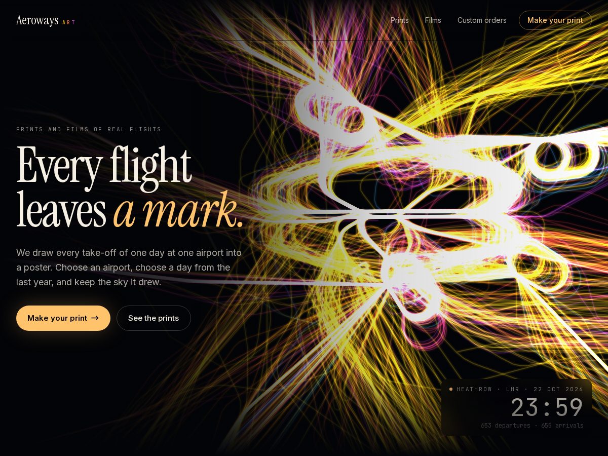 Landing-page snapshot of aeroways.art