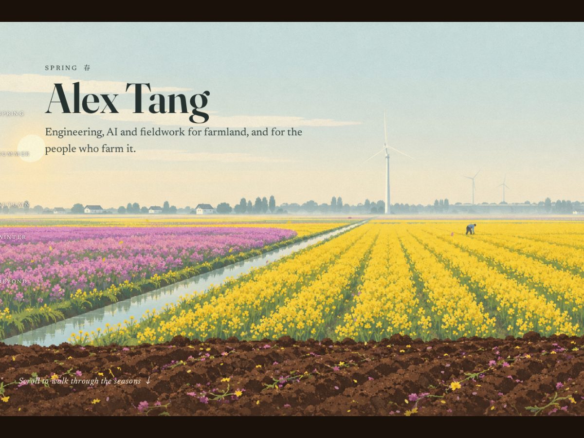Landing-page snapshot of alextangfields.com