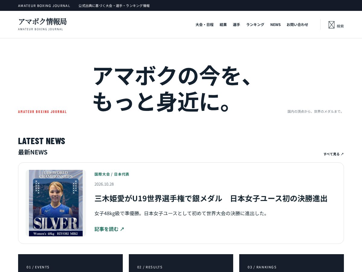 Landing-page snapshot of amabox-journal.com