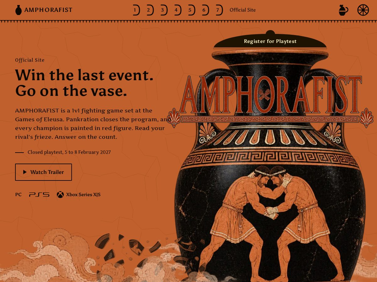 Landing-page snapshot of amphorafist.com