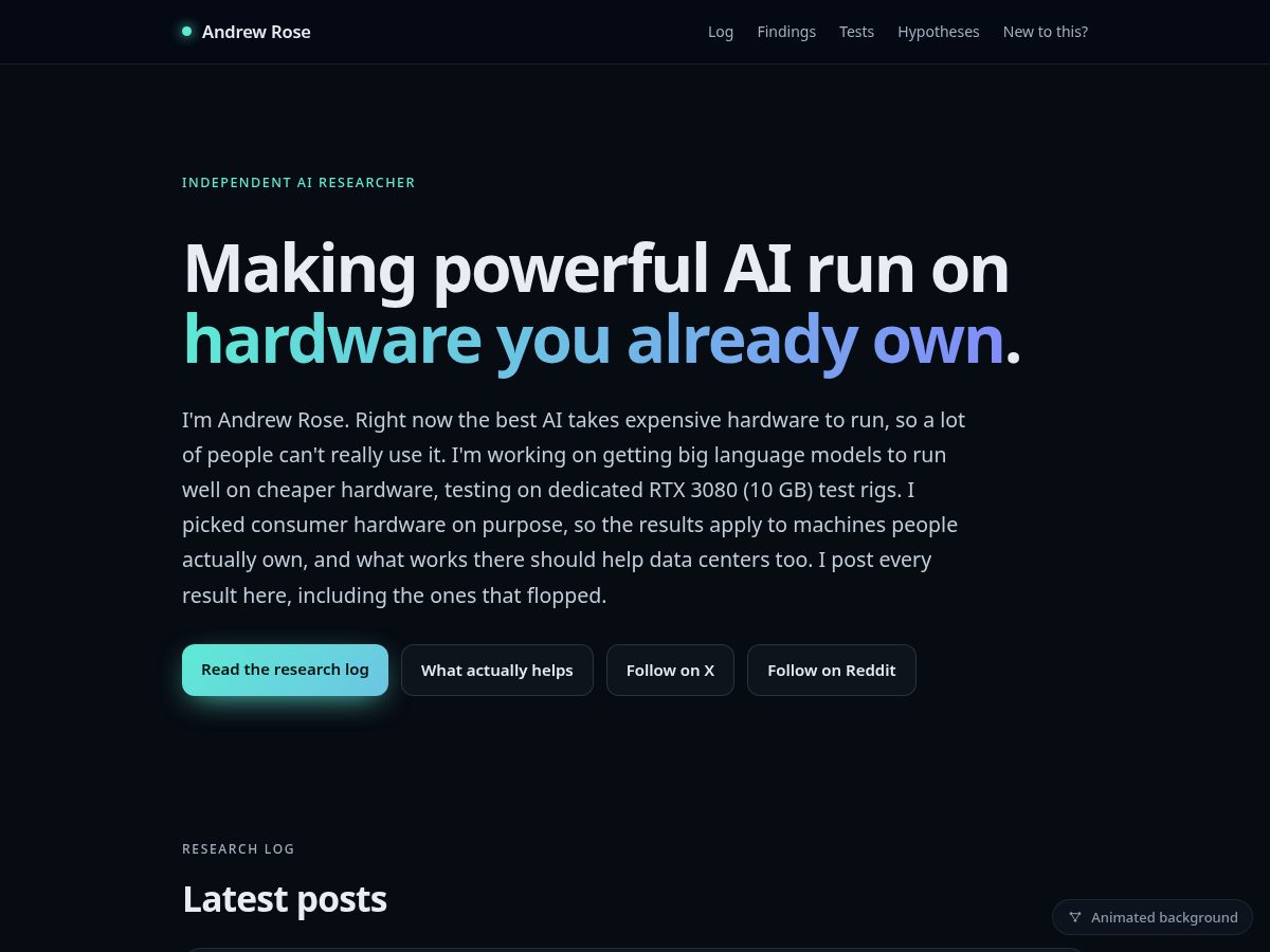 Landing-page snapshot of andrewroseit.com