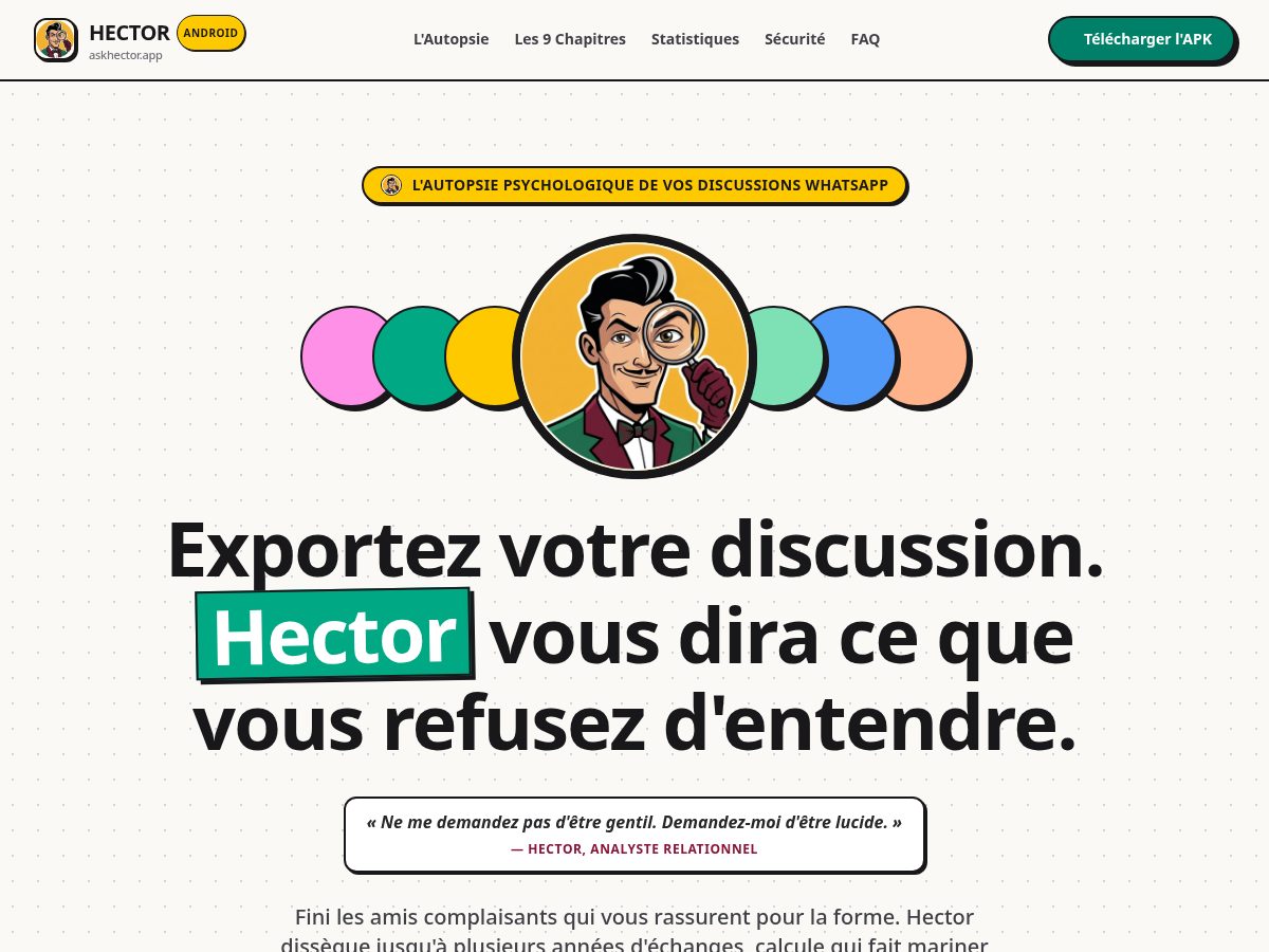 Landing-page snapshot of askhector.app