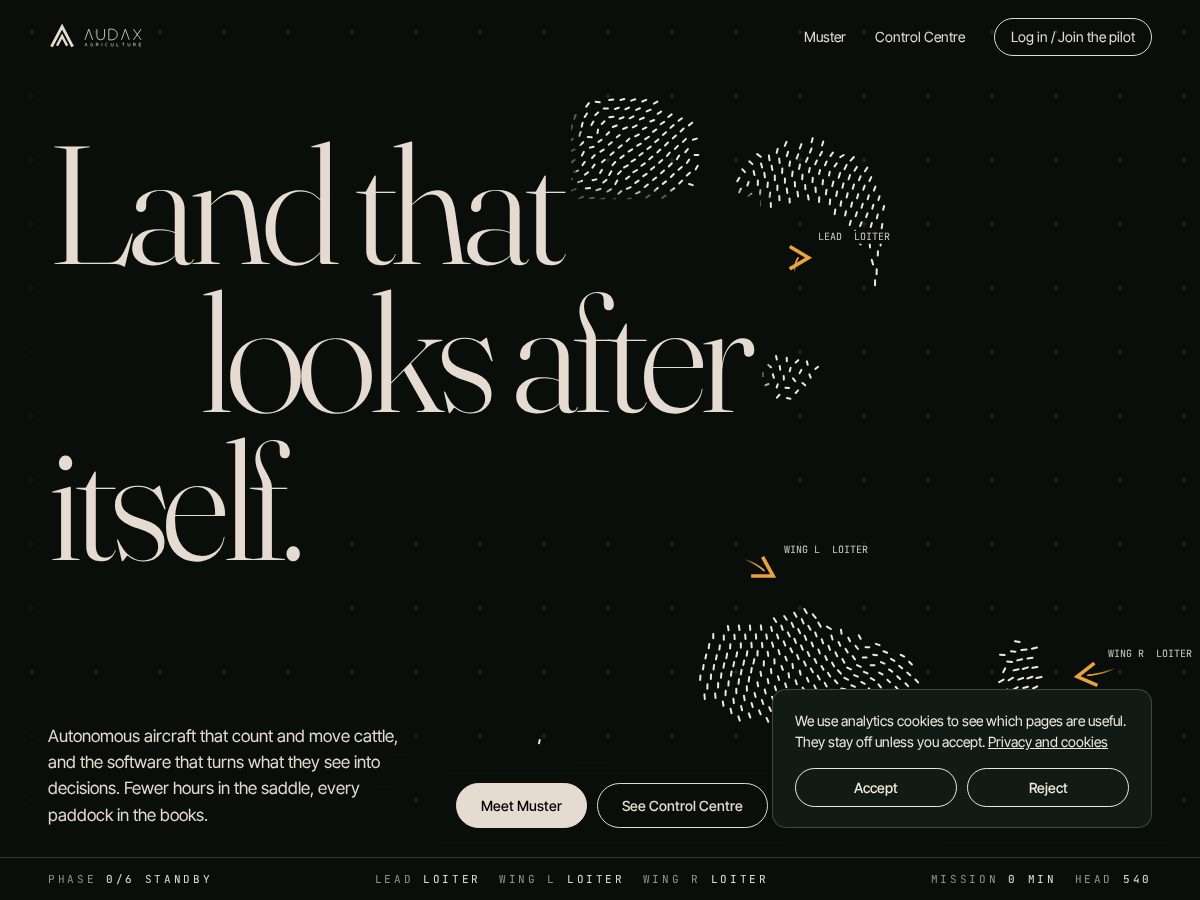Landing-page snapshot of audaxag.com