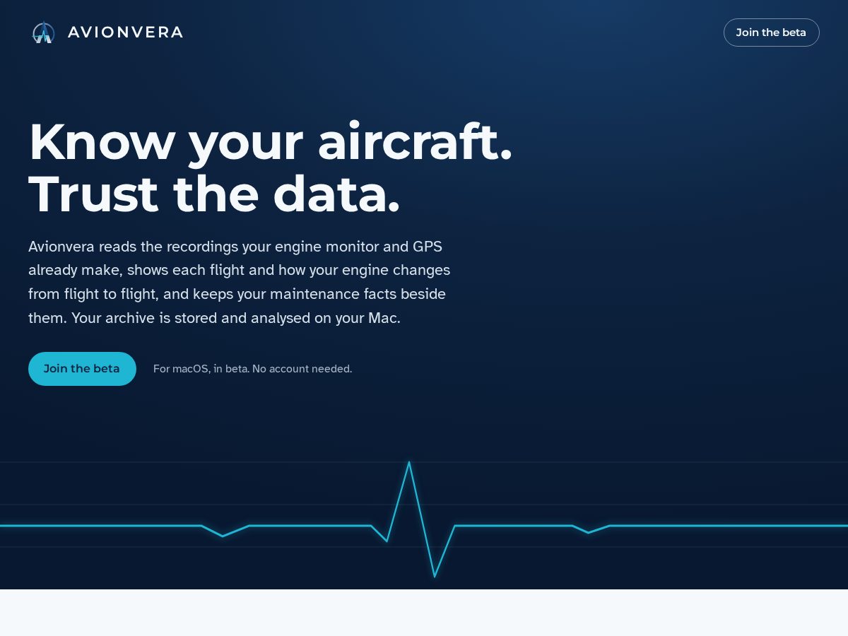 Landing-page snapshot of avionvera.com
