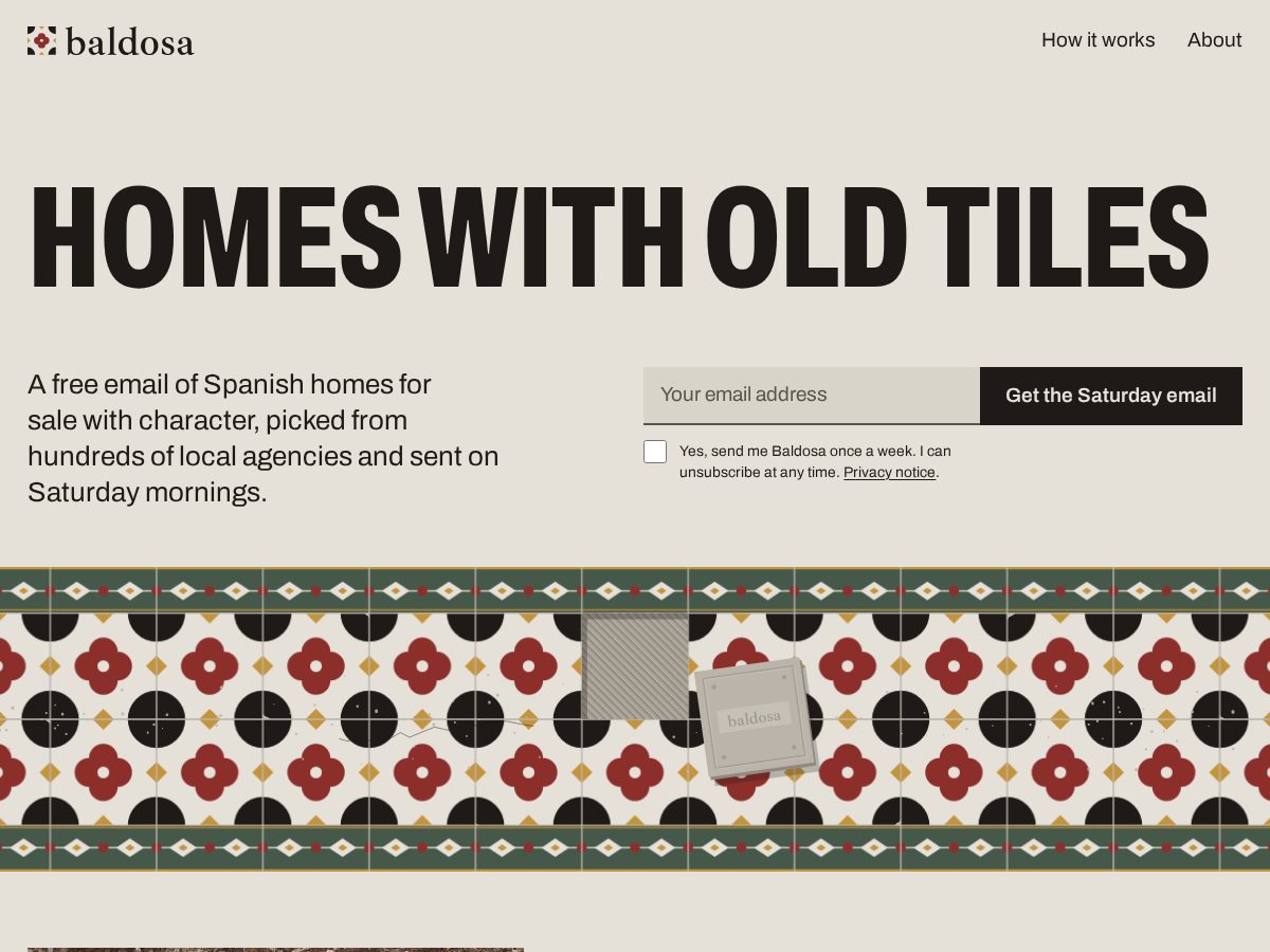 Landing-page snapshot of baldosa.casa
