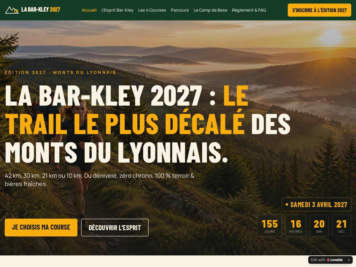 Landing-page snapshot of bar-kley-trail.com