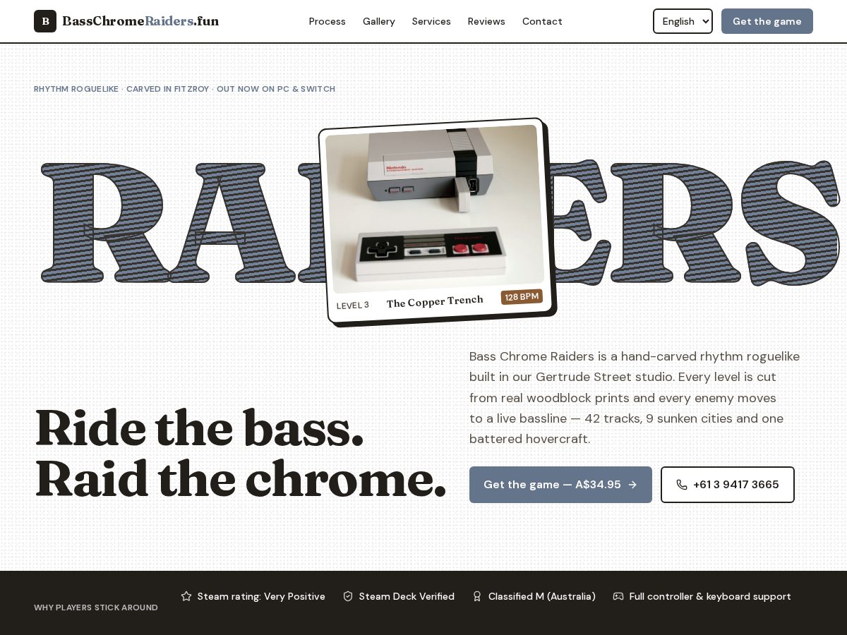 Landing-page snapshot of basschromeraiders.fun