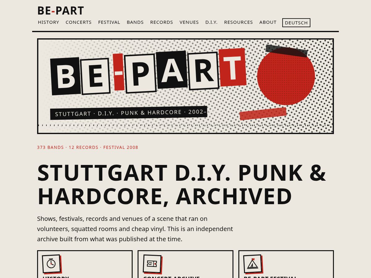 Landing-page snapshot of be-part.org