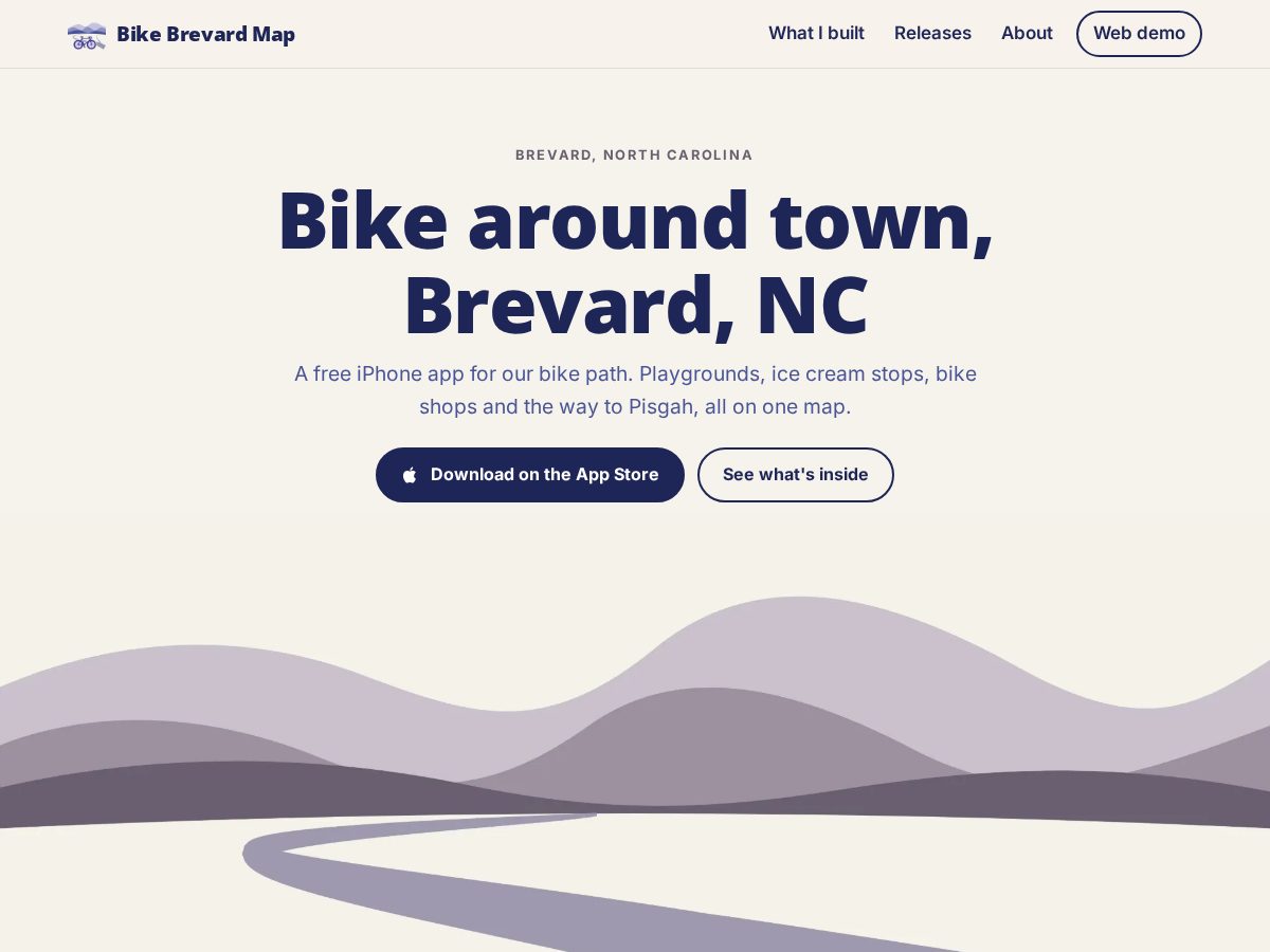 Landing-page snapshot of bikebrevard.app