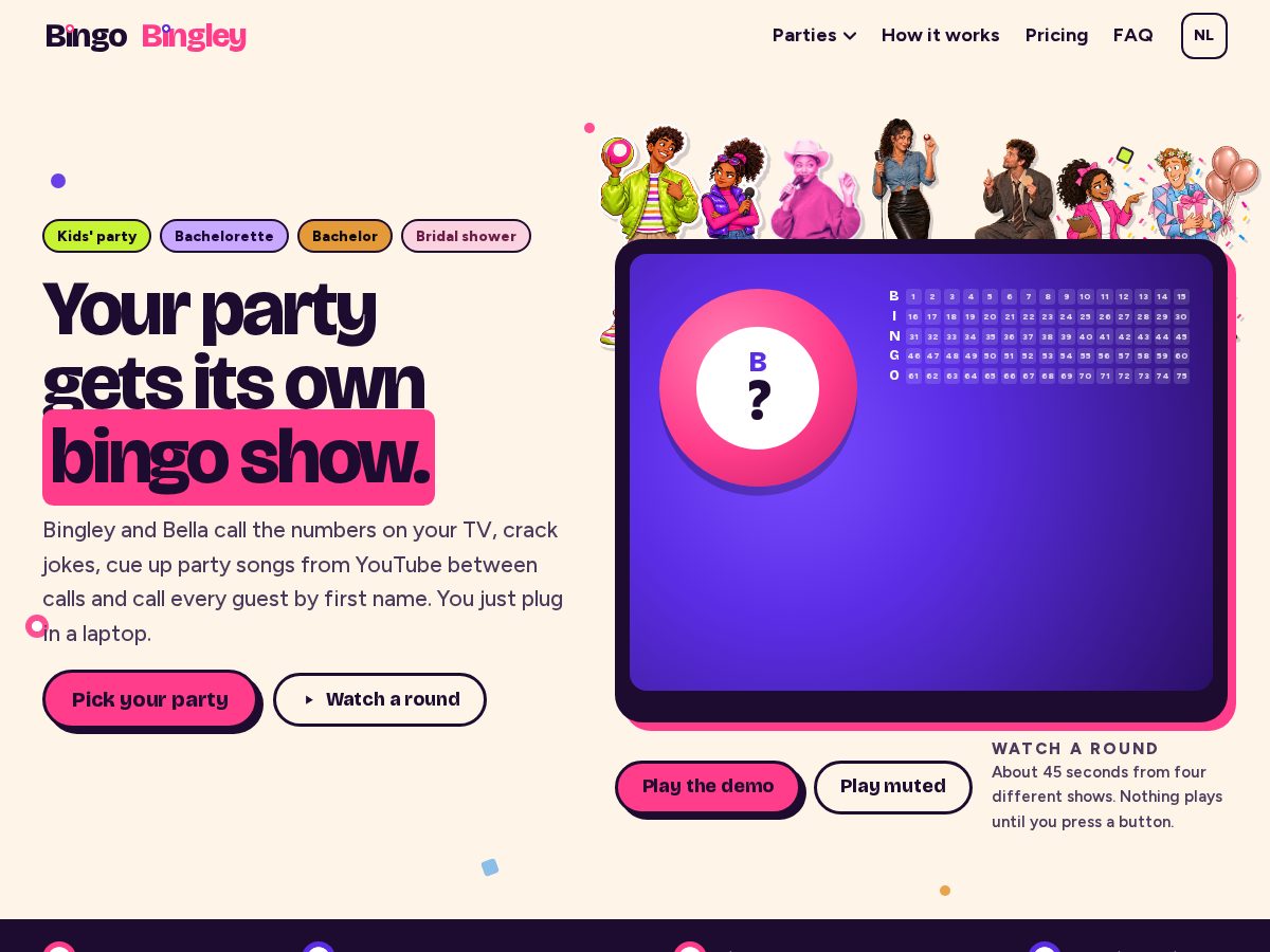 Landing-page snapshot of bingobingley.com