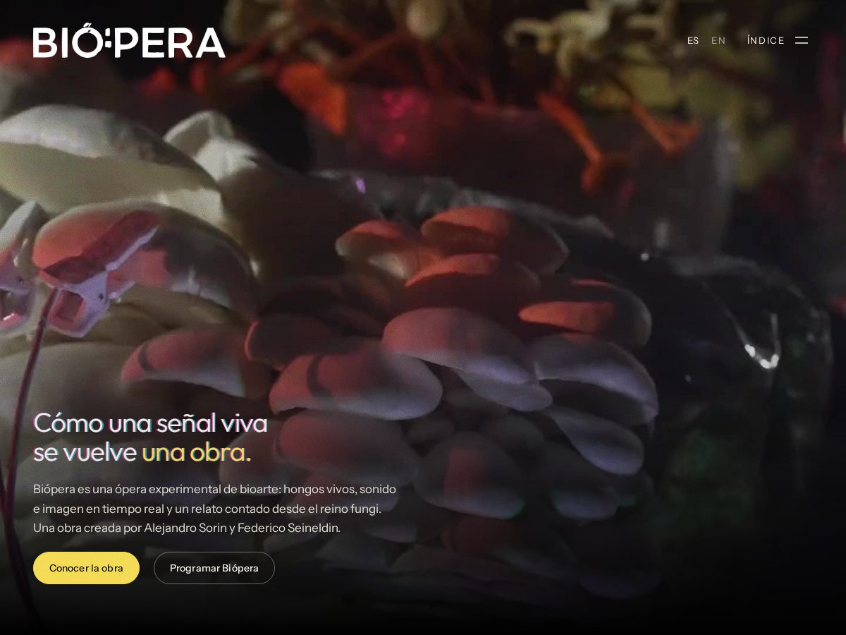 Landing-page snapshot of biopera.net